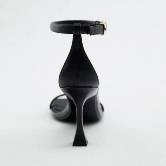 Zara Heeled Ankle Strap Sandals in Black - Size EU 39 - Picture 2 of 7